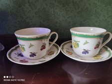 2 Tasses Porcelaine Anglaise Roy KIRKHAM Modèle Héritage Fruit de 1998. TBE 