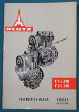 DEUTZ F1L F2L 310 Moteur Opérateur Opération & Maintenance Pièces Manuel
