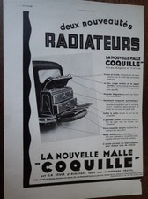 MALLE COQUILLE à MEUDON  + huile ENERGOL publicité papier ILLUSTRATION 1931