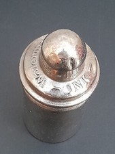 Ancien étui à vis pour flacon à encre Waterman's idéal ink métal chromé H:10 cm