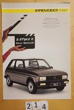 PEUGEOT 104 Z STYLE Z SERIE SPECIALE Prospectus 1985 F 4 pages