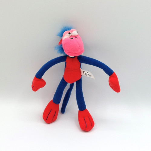 Peluche singe bleu rouge - , rose
