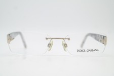 Lunettes Dolce Gabbana DG 1218 1077 Or Noir Transparent Sans Monture Neuf