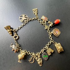 Antique 14K gold chain Bracelet with 12 charms