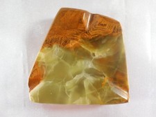 ( 02 ) MAGNIFIQUE CENDRIER EN ONYX VERTE  & MARRON