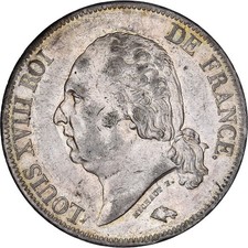 France, Louis XVIII, 5 Francs, 1823, Paris, Argent, TTB, Gadoury:614, KM:711.1