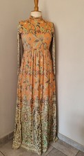 I.MAGNIN VINTAGE 60S 70S ROBE LONGUE DE SOIRÉE COLORS DRESS KLEID PAISLEY MACY'S