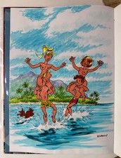 Superbe Dédicace BD DANY EO SPIROU GORGONE BLEUE " LA PLAGE " TTBE/NEUF