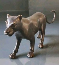Sculpture Art Déco/Figurine zoomorphe Guépard/bronze Patine Brune. Dim 18x8 cm