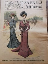 ANCIENNE REVUE LA MODE DU PETIT JOURNAL AVEC PATRON JUPE PLISSEE N°18 1900