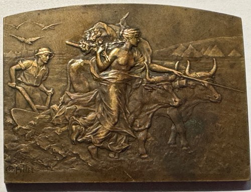 Médaille bronze femme avec - ",