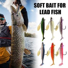 Leurre souple phosphorescent en T avec hameçon simple, 20 g, paillettes bioniqu,