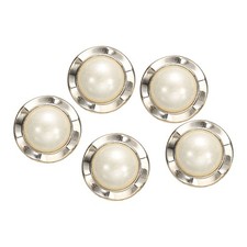 5 Boutons Perle Or 21mm 0.55"