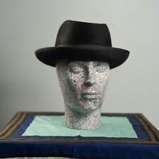 chapeau feutre style Borsalino vintage noir Mossant Paris vintage 1940 1950