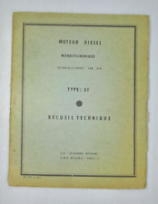 Recueil Technique Moteur Diesel Bernard 51 Monocylindre RTA Manuel Fiche n°2.313