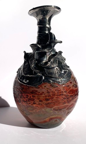 Vase verre art - d'art, superposé