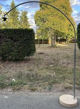 Lampadaire Lampe Arc Socle Travertin Design Vintage 1970 Ancien Arco