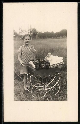 Carte postale photo fille - , avec