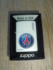 BRIQUET ZIPPO ESSENCE - PARIS SAINT GERMAIN , PSG 2017 , BLANC LOGO TBE