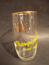  Superbe verre à bière Champigneulles 1960 baril jaune modèle 4 couronne dorure