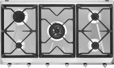 SMEG SRV596O Cuisinière 5 Brûleurs 90CM Ligne Contemporaine Acier Inox