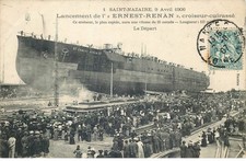 LOIRE ATLANTIQUE  SAINT NAZAIRE lancement de L'ERNEST RENAN  croiseur cuirass�