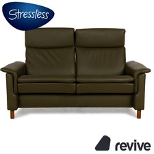 Stressless Aurora Cuir Canapé Deux Places Vert Foncé Fonction Manuelle
