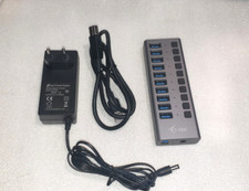 I TECH Hub USB / Switch 3.0 Alimenté à 10 Ports Aluminium Multiprise USB 3.0