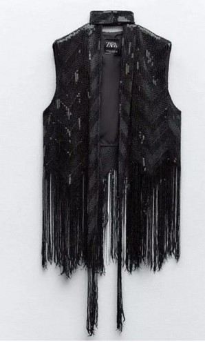 Zara black sequinned - zara, waistcoat