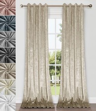 Paire de Rideaux en Velours écrasé à œillets Non doublés 2 Panneaux 140cm x 2...