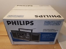 Philips AW 7792 - Boombox Ghettoblaster Double Cassette stéréo - Neuf