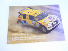 AUTOCOLLANT / STICKER  Vintage PARIS DAKAR PEUGEOT 205 T16 - TURBO 16 / TOP 