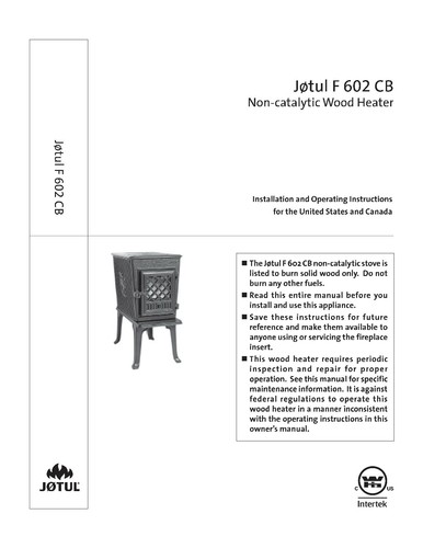 Jotul 602 non catalytic - cb,
