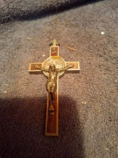 Médaille Religieuse Ancienne Crucifix Jésus Christ. enfer