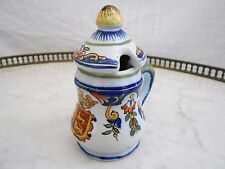 MOUTARDIER EN FAIENCE DE DESVRES DECOR ROUEN FOURMAINTRAUX CHARLES