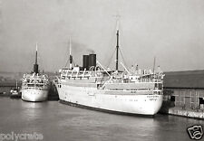 Compagnie Paquet paquebots Koutoubia & Lyautey Marseille - tirage photo ancienne