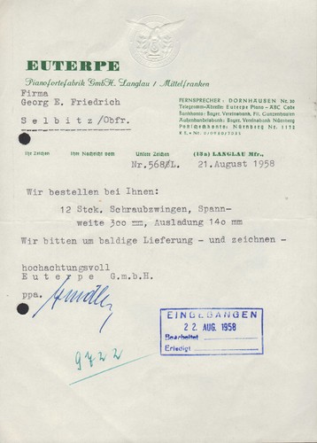 Langlau mfr letter 1958 - mfr.,,