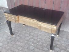 PROMOTION: très beau bureau de dame avec miroir, noir et doré à la feuille d'or