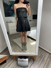 Robe bustier en lin noire NAF NAF 36 38 40 S M linen black dress 