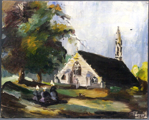 Tableau huile sur carton