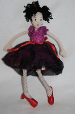 ?Doudou Poupée Scarlett SEPHORA 2007 Robe Rose Paillettes Bas Resille Noir NEUF