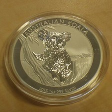 Australia 1$ Koala 2015 silver 99.9% 1 oz silver coin in capsule (argent)