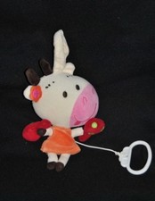 Doudou Vache Musicale DPAM Du Pareil Au Même Rouge Robe Orange Hochet 18 Cm NEUF