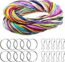 Kit de 200 pcs Fils Elastique, Cordes en Plastique, Cordon Bricolage Craft Main