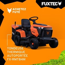 Tracteur tondeuse FUXTEC RMT84M, largeur de coupe 83 cm, bac de ramassage 280 l