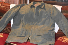 Vêtement ancien : Veste de chasse toile verte marque : Colamtiss
