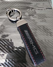 Porte clé AMG Mercedes LOGO Neuf sous blister cuir Alcantara