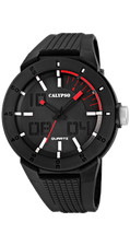 Montre Calypso Homme Imperméable Noire Et Rouge Analogique K5629/2