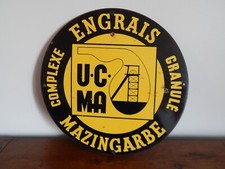 ANCIENNA PLAQUE émaillée ENGRAIS MAZINGARBE U.C.MA Granulé Complexe
