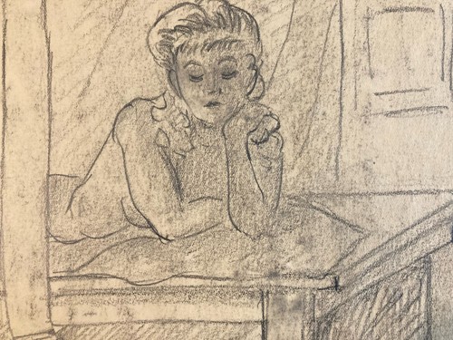 Ancien dessin crayon - crayon, papier
